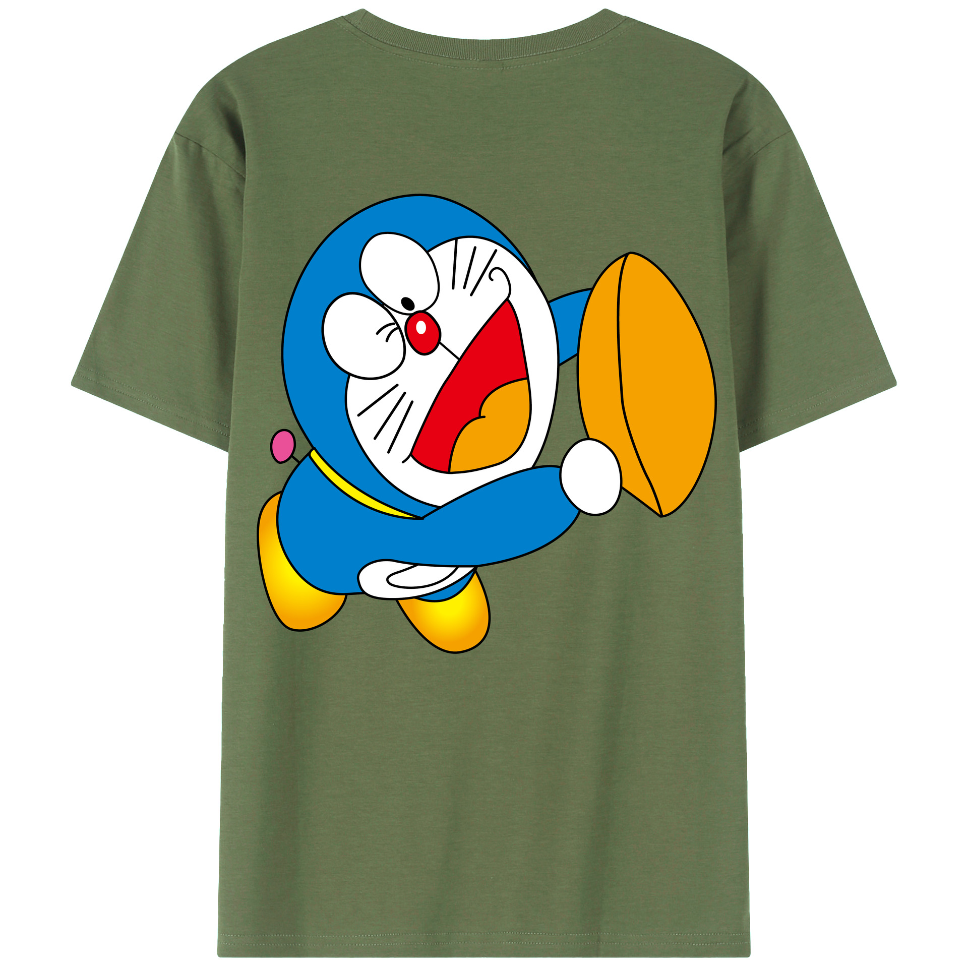 （画像用） ドラえもん Doraemon 綿100％ メンズ半袖Tシャツ（バックプリント） 通気性